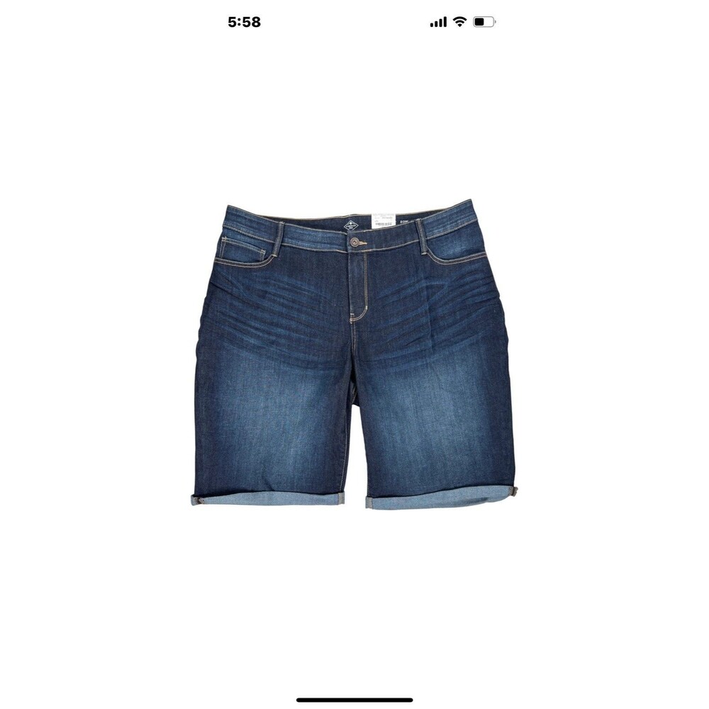 St.Johns Bay Women’s Dark Wash Bermuda Jean Shorts - Plus 20 UEC